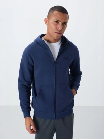 Tommy Life Zip-Up Hoodie 'Sweatshirts' in Blue: front