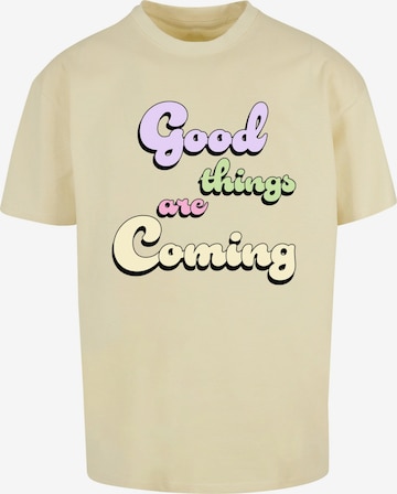 Merchcode T-Shirt 'Good Things' in Gelb: predná strana
