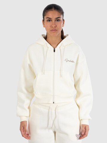 Smilodox Sweatjacke ' Calma ' in Beige: Vorderseite
