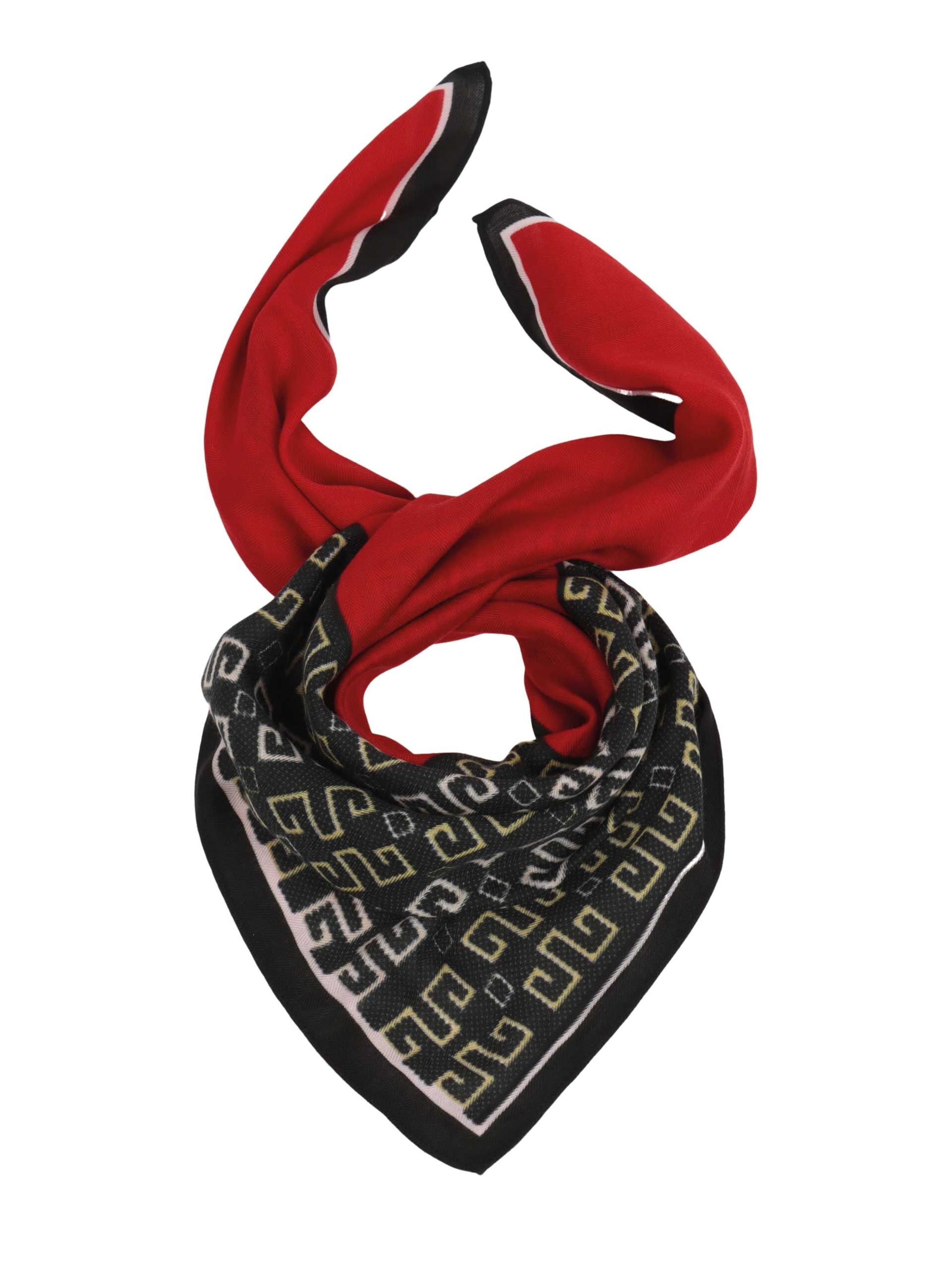 SAMAYA Topangesagtes Nickituch, aus glänzendem Satin in Rot: Vorderseite