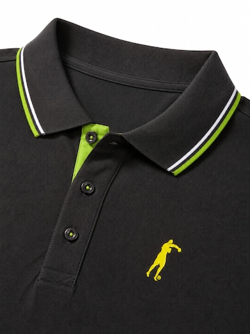 T-Shirt 'Herren Poloshirt Boxeur des Rues aus Piqué-Baumwolle, Anthrazit, Limettengrüne Akzente' Boxeur des Rues en gris