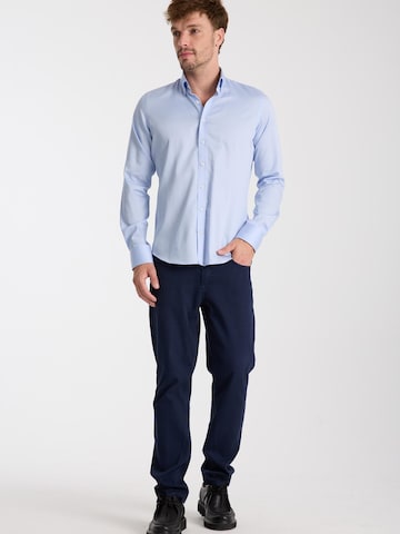 7Camicie Slim fit Business Shirt 'Leonardo' in Blue: front