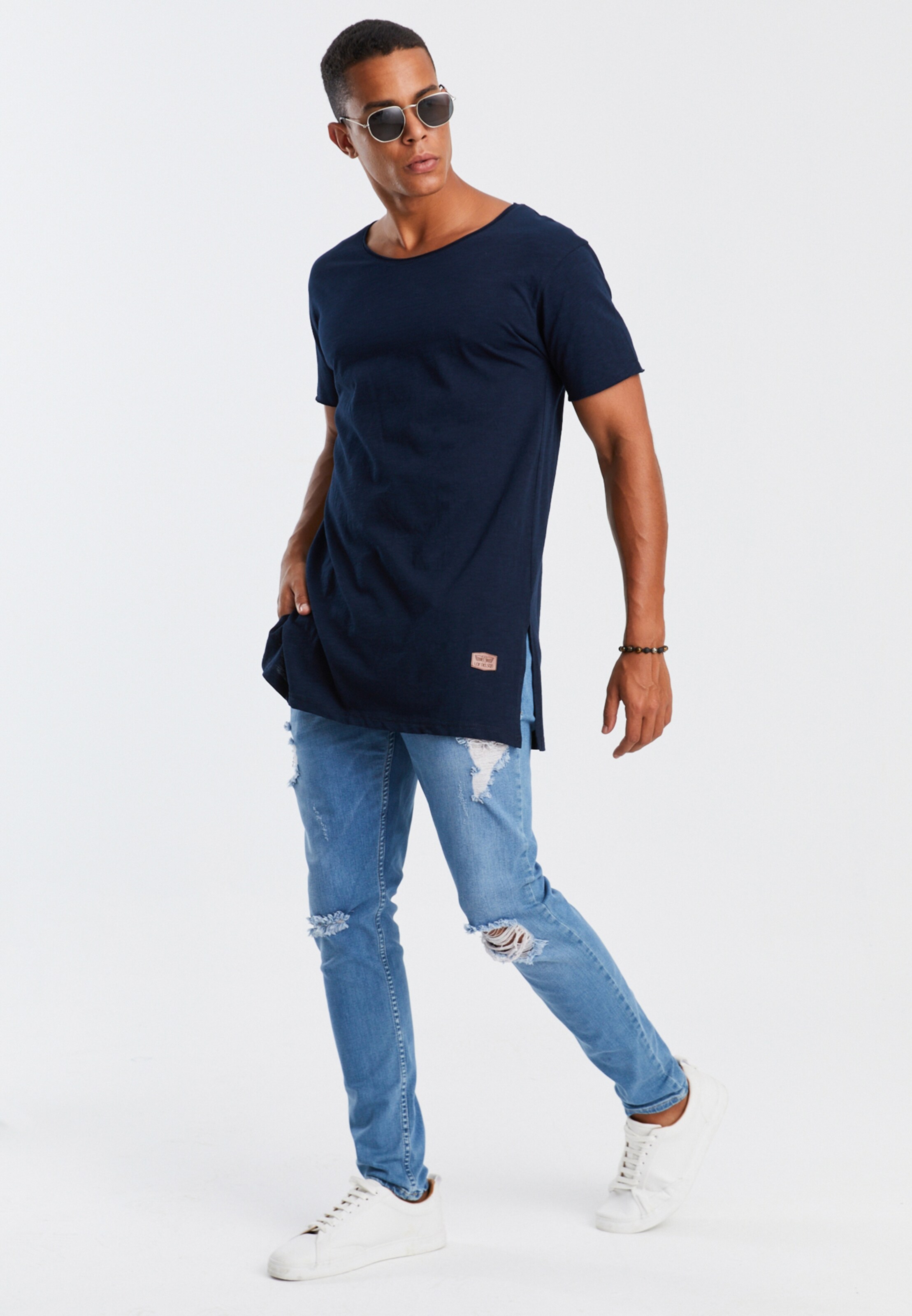 Männer Shirts Leif Nelson T-Shirt Rundhals in Dunkelblau - ZG67191 Männer Shirts Leif Nelson T-Shirt Rundhals in Dunkelblau - ZG67191