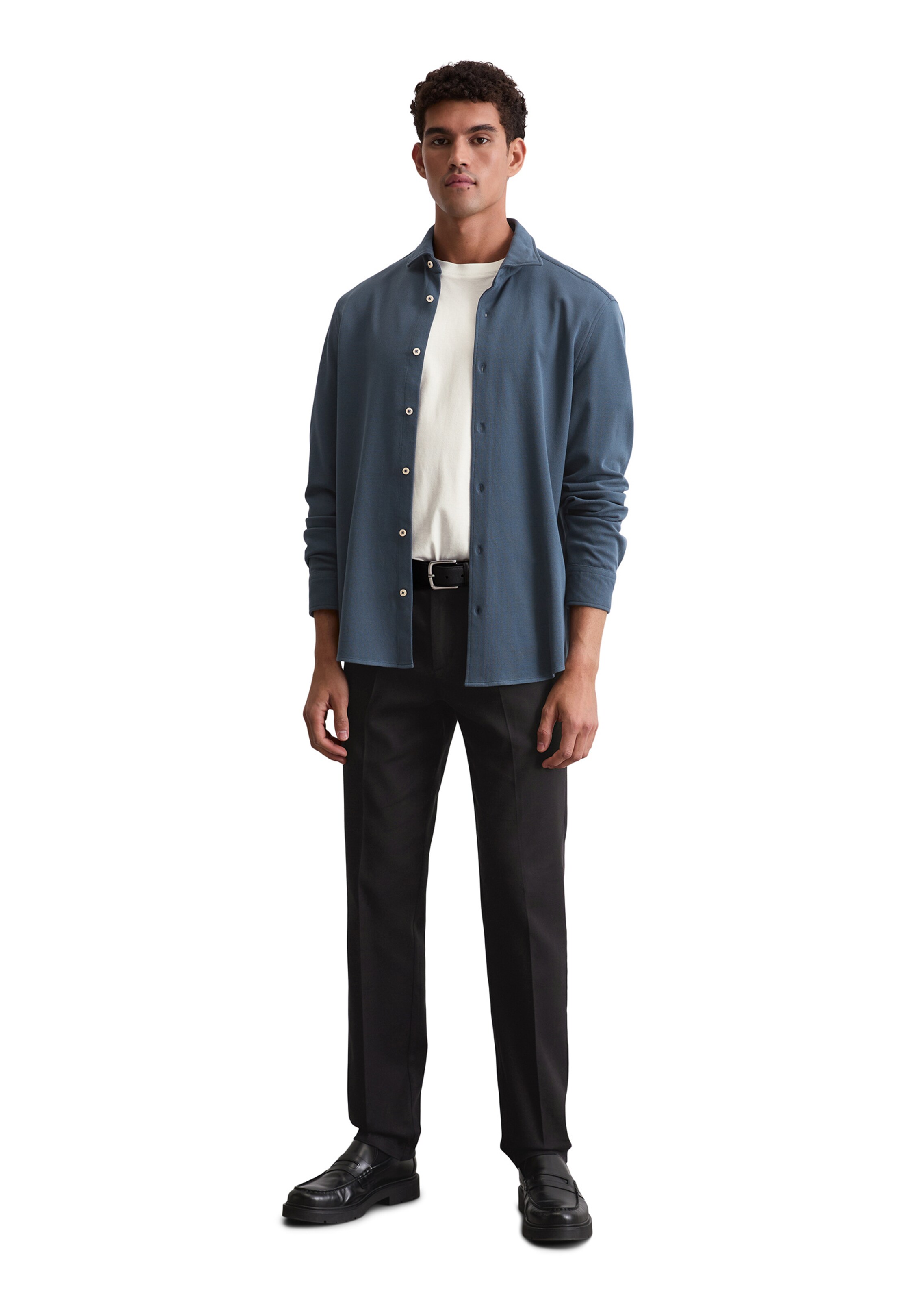 mėlyna Marc O'Polo Standartinis modelis Marškiniai