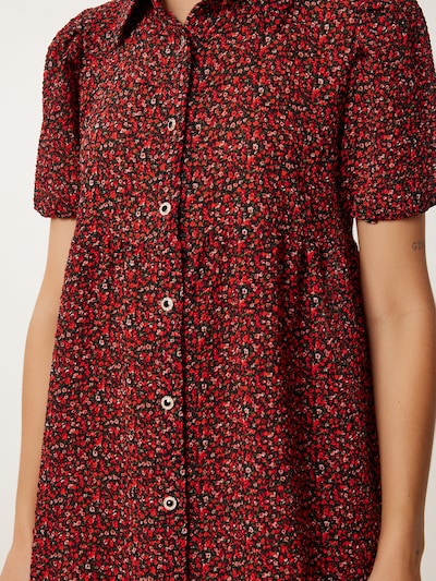 Happiness İstanbul Robe-chemise en olive / rouge / rouge clair / noir, Vue avec produit