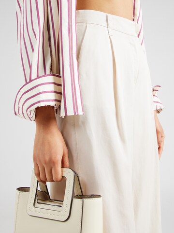 COMMA Wide leg Pleat-Front Pants in Beige
