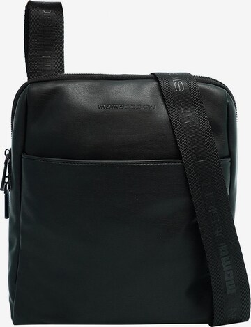 Borsa a tracolla 'Borsa a Tracolla Uomo Momo Design Poliestere Chiusura Zip 24x28cm' di Momo Design in nero: frontale