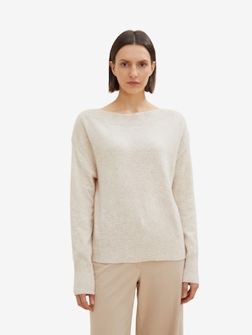 Pull-over TOM TAILOR en beige : devant