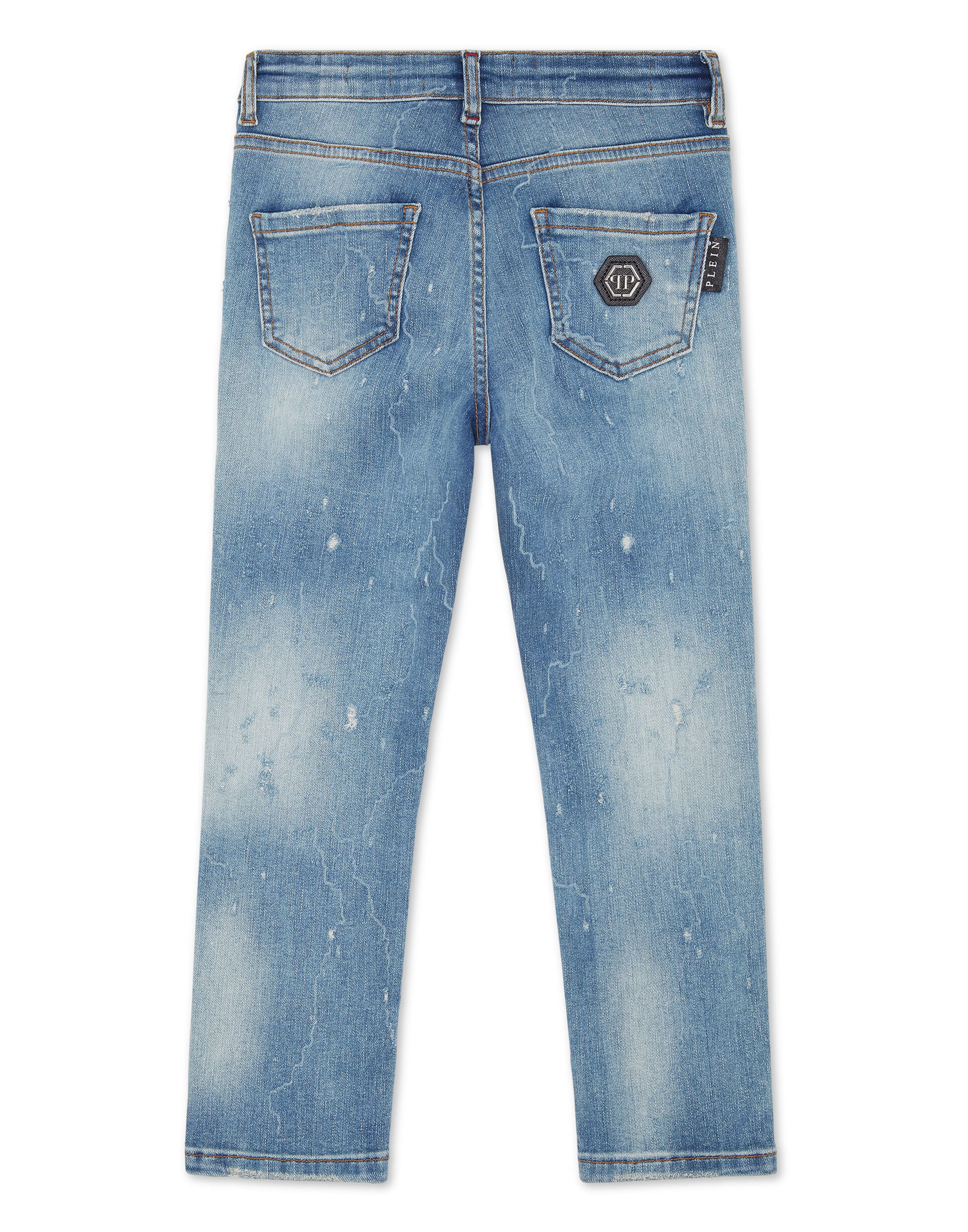 Philipp Plein - Regular Calças de ganga 'Bulldogs' em azul