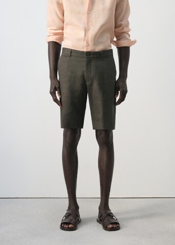 MANGO MAN Slim fit Pants 'Carp' in Brown: front