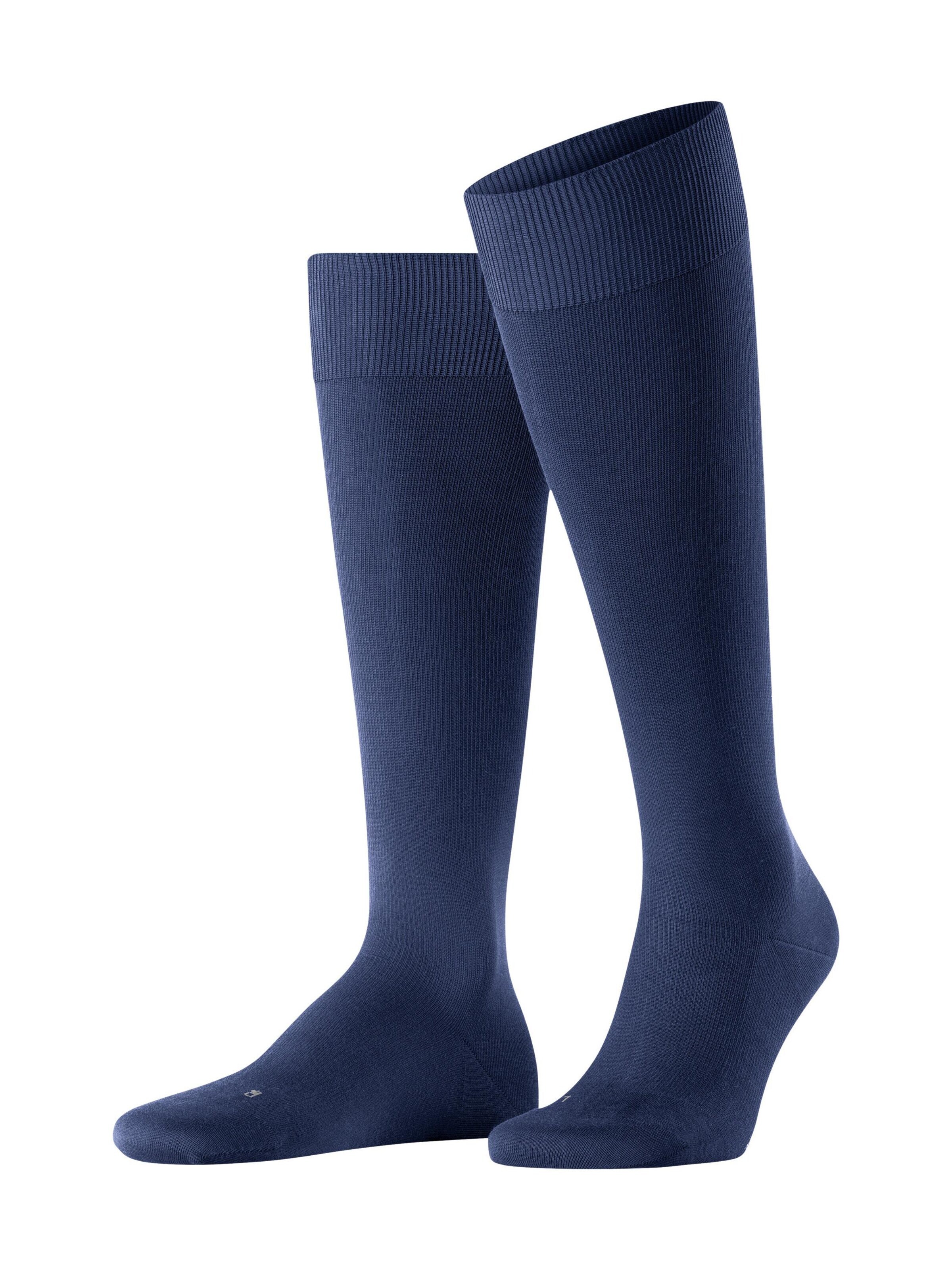 FALKE Kniestrümpfe 'Energizing Cotton' in Blau: Vorderseite