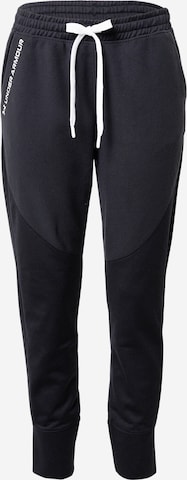UNDER ARMOUR - Tapered Pantalón deportivo 'Recover' en negro: frente