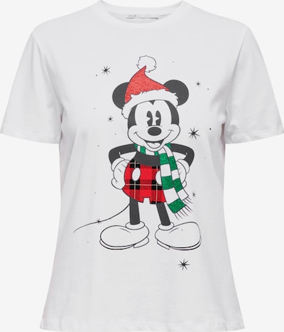 ONLY Camisa 'DISNEY CHRISTMAS' em verde / vermelho / preto / branco, Vista do produto