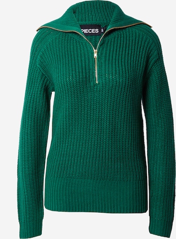 Pullover 'SMILLA' di PIECES in verde: frontale