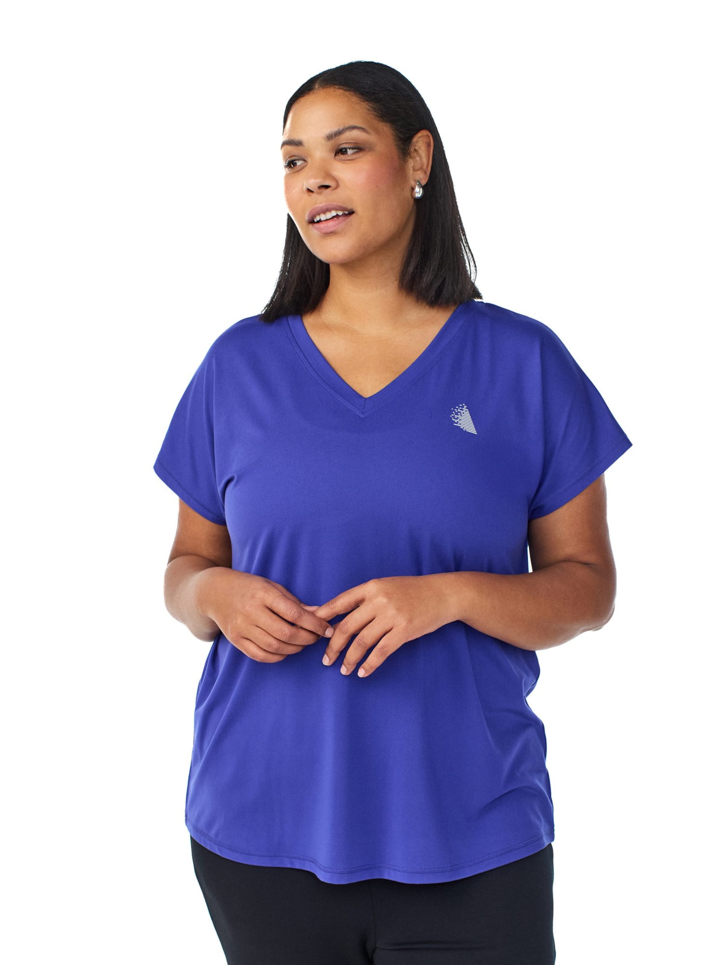 Active by Zizzi Funktionsshirt 'ABASIC' in Lila: Vorderseite