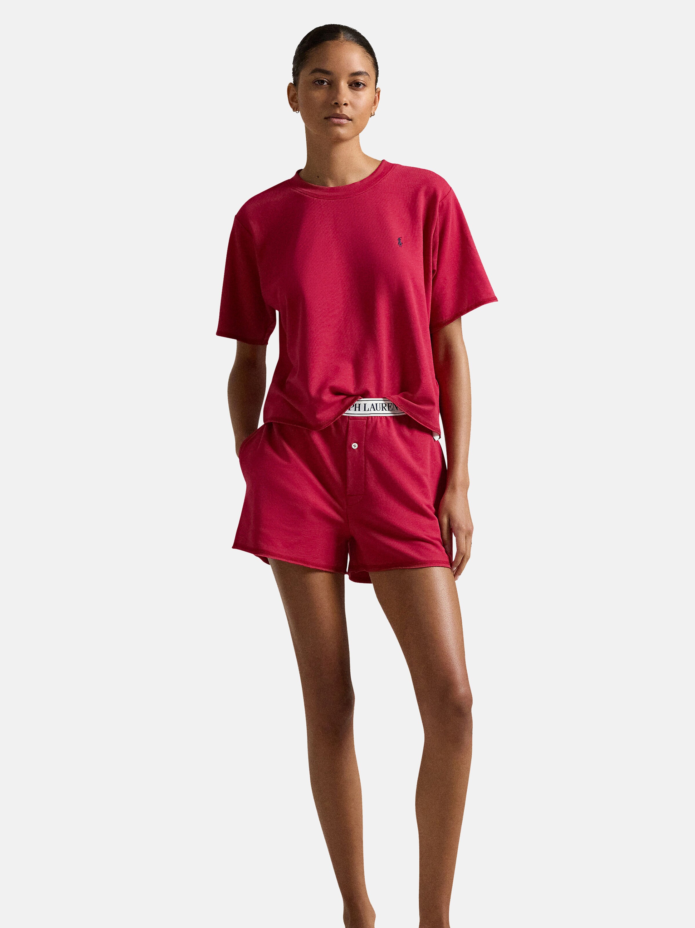 Red polo pajama shorts hotsell