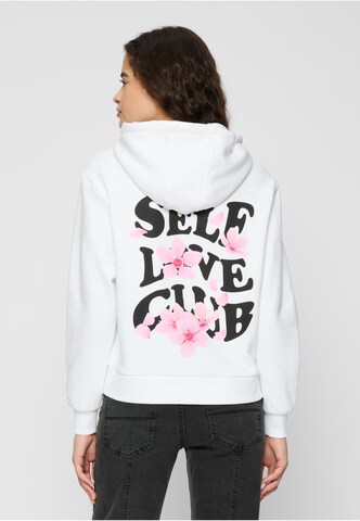 Sweat-shirt 'Self Love Club' Miss Tee en blanc : devant