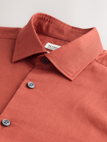 Next Regular Fit Hemd in Braun