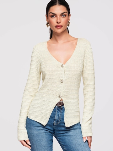 Ombre Gebreid vest in Geel: voorkant