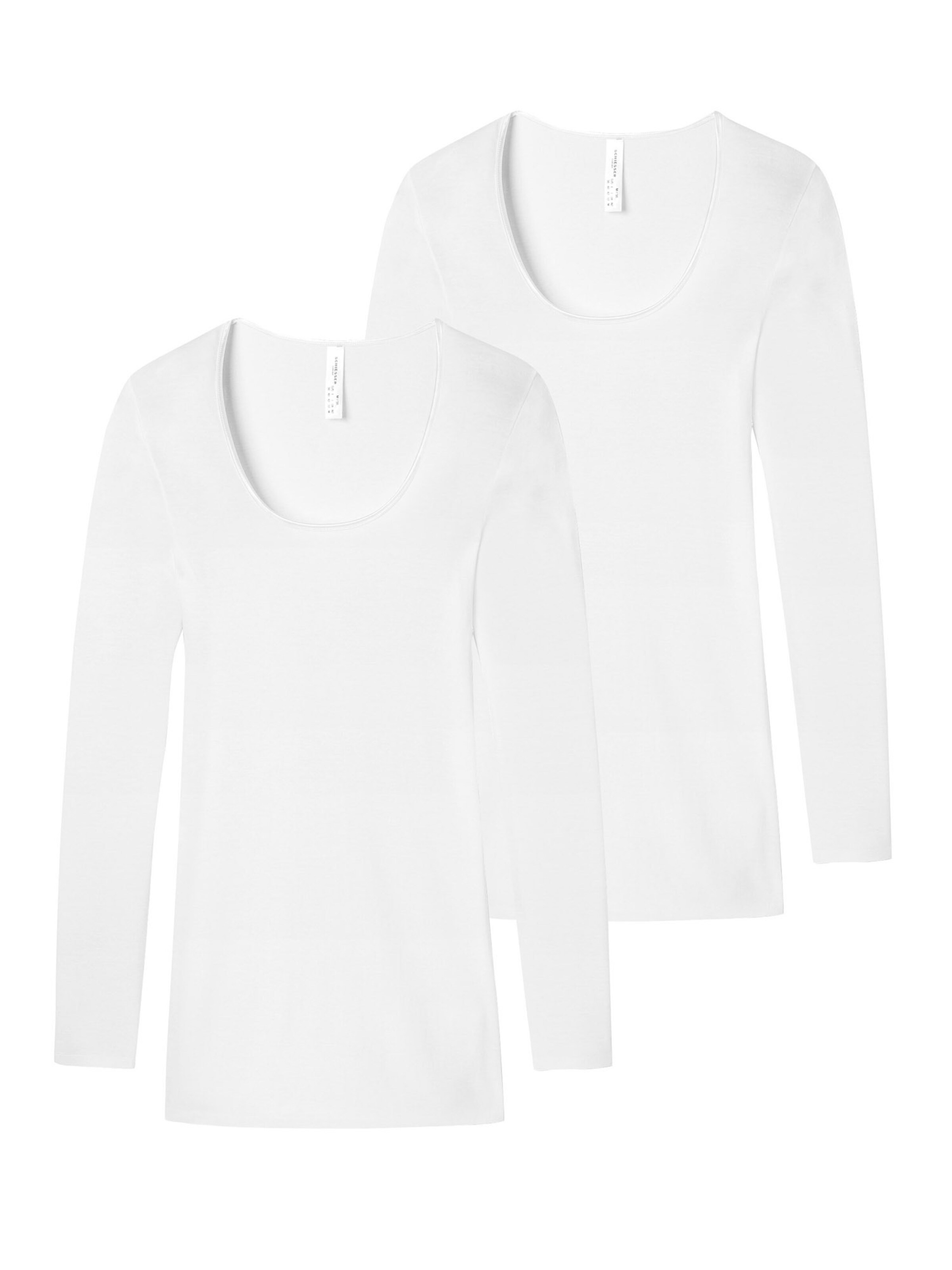 SCHIESSER Shirt 'Luxury' in Wit: voorkant