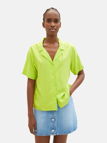 TOM TAILOR DENIM Blouse in Groen: voorkant