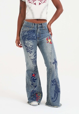 Loosefit Jean Ed Hardy en bleu : devant