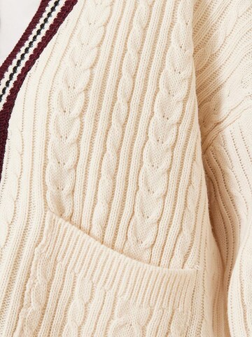 Bianco Lucci Knit Cardigan in Beige