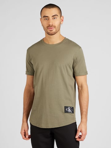 T-Shirt Calvin Klein Jeans en vert : devant