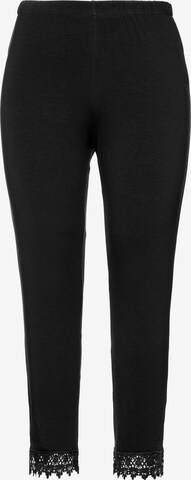 Ulla Popken Skinny Leggings in Black: front