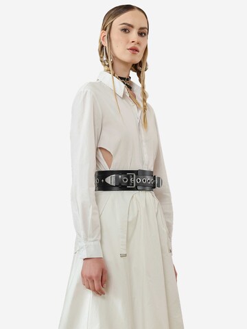 Ceinture 'Eyeleted Wide Belt' Haute Cuir en noir