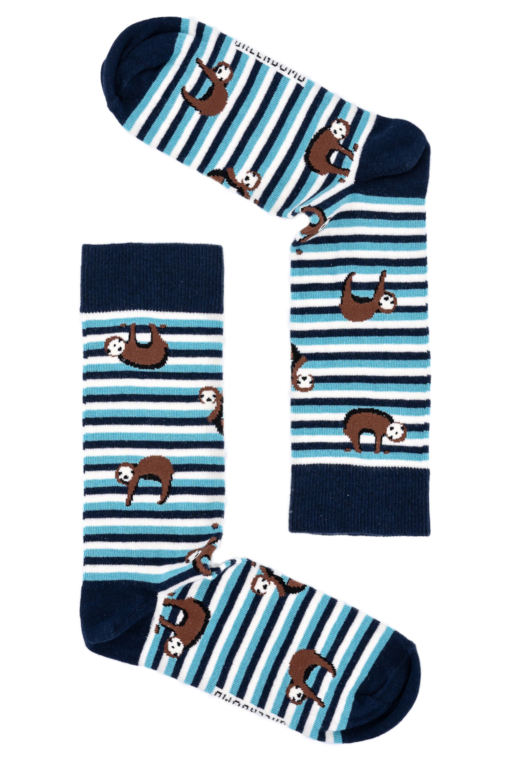 GREENBOMB Sokken 'Animal Sloth' in Blauw: voorkant