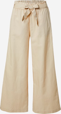 ESPRIT - Pierna ancha Pantalón plisado en beige: frente