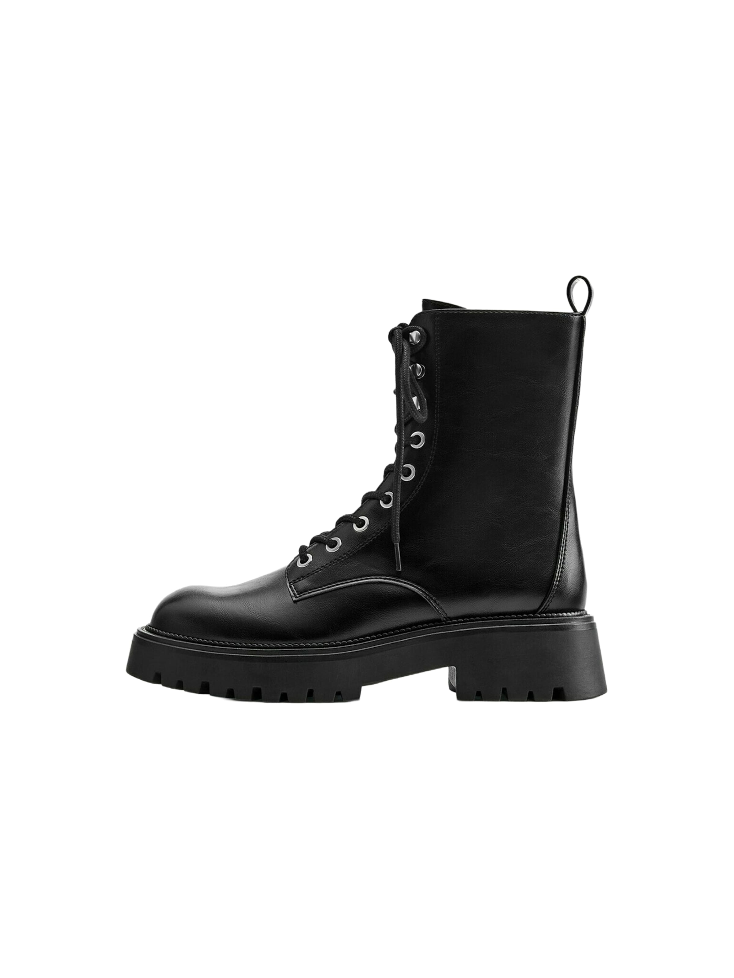 Pull&Bear Schnürstiefelette in 36 in schwarz, Produktansicht