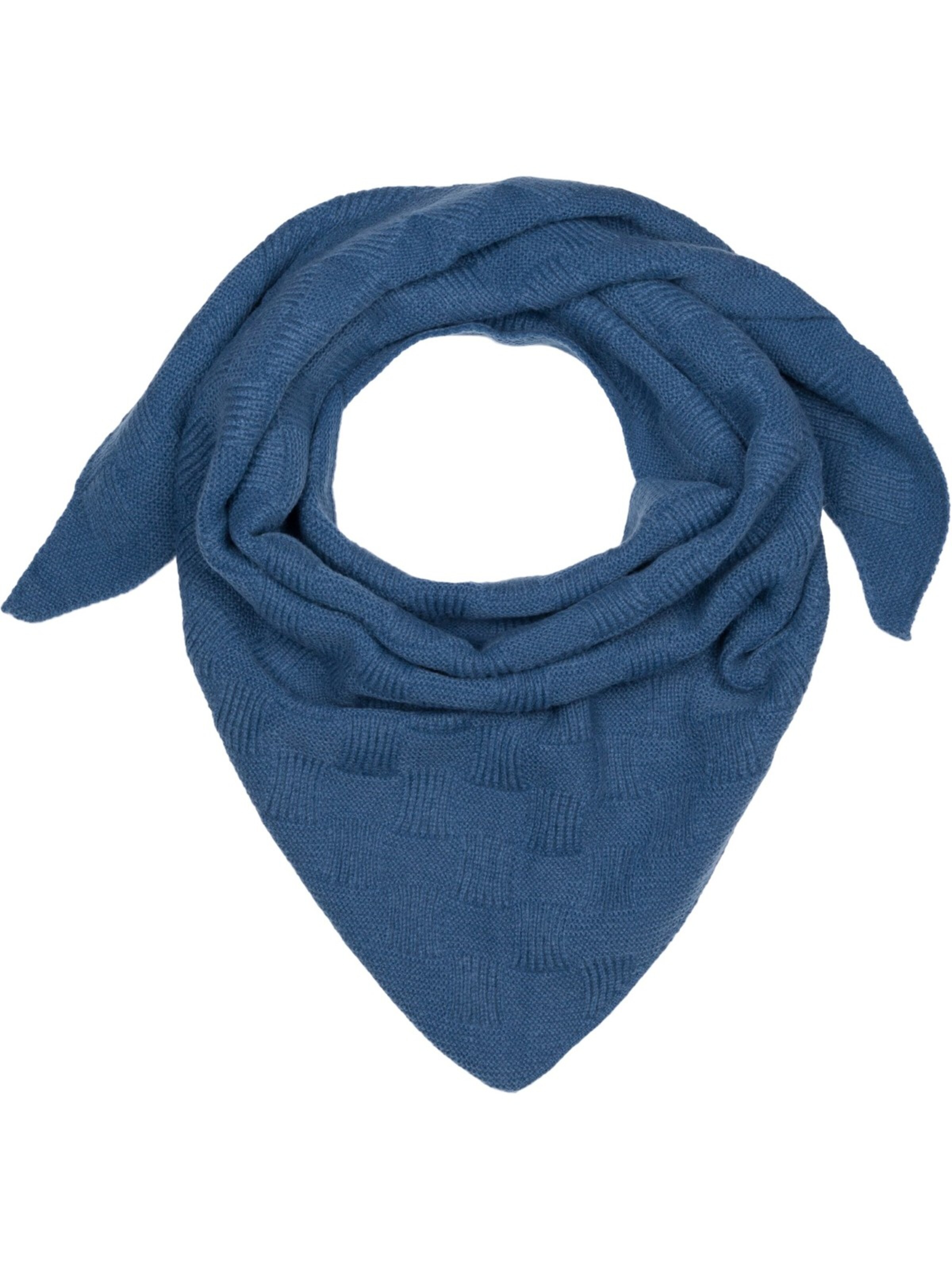 styleBREAKER Shawl 'Strick Dreiecktuch Schachbrett Strickmuster' in Blue: front