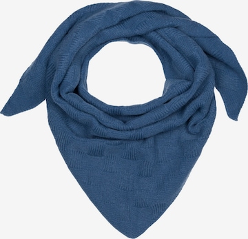 styleBREAKER Shawl 'Strick Dreiecktuch Schachbrett Strickmuster' in Blue: front