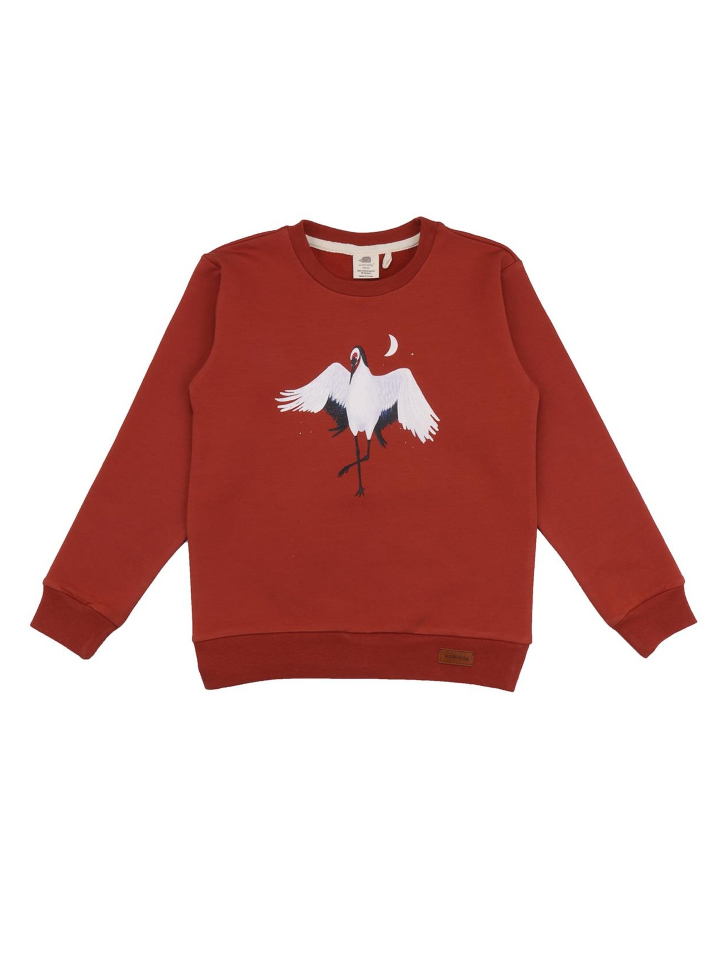 Walkiddy Sweatshirt 'Dancing Cranes'‌‌‌‌‌ in Rot: Vorderseite