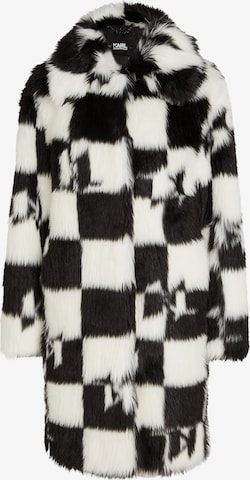 Karl Lagerfeld Coat 'Check' in Schwarz: predná strana