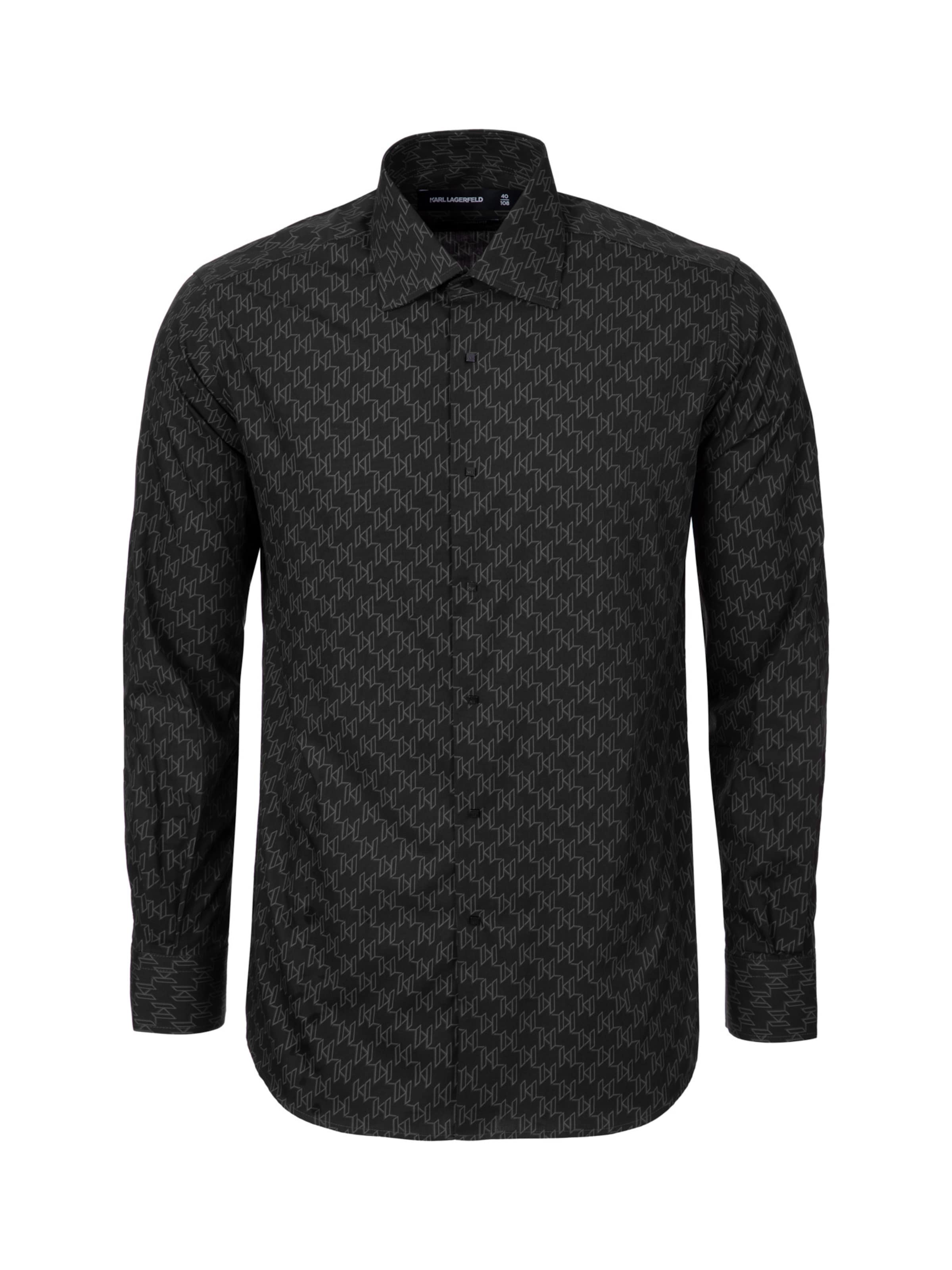 Karl Lagerfeld - Regular Fit Camisa '605000' em preto: frente