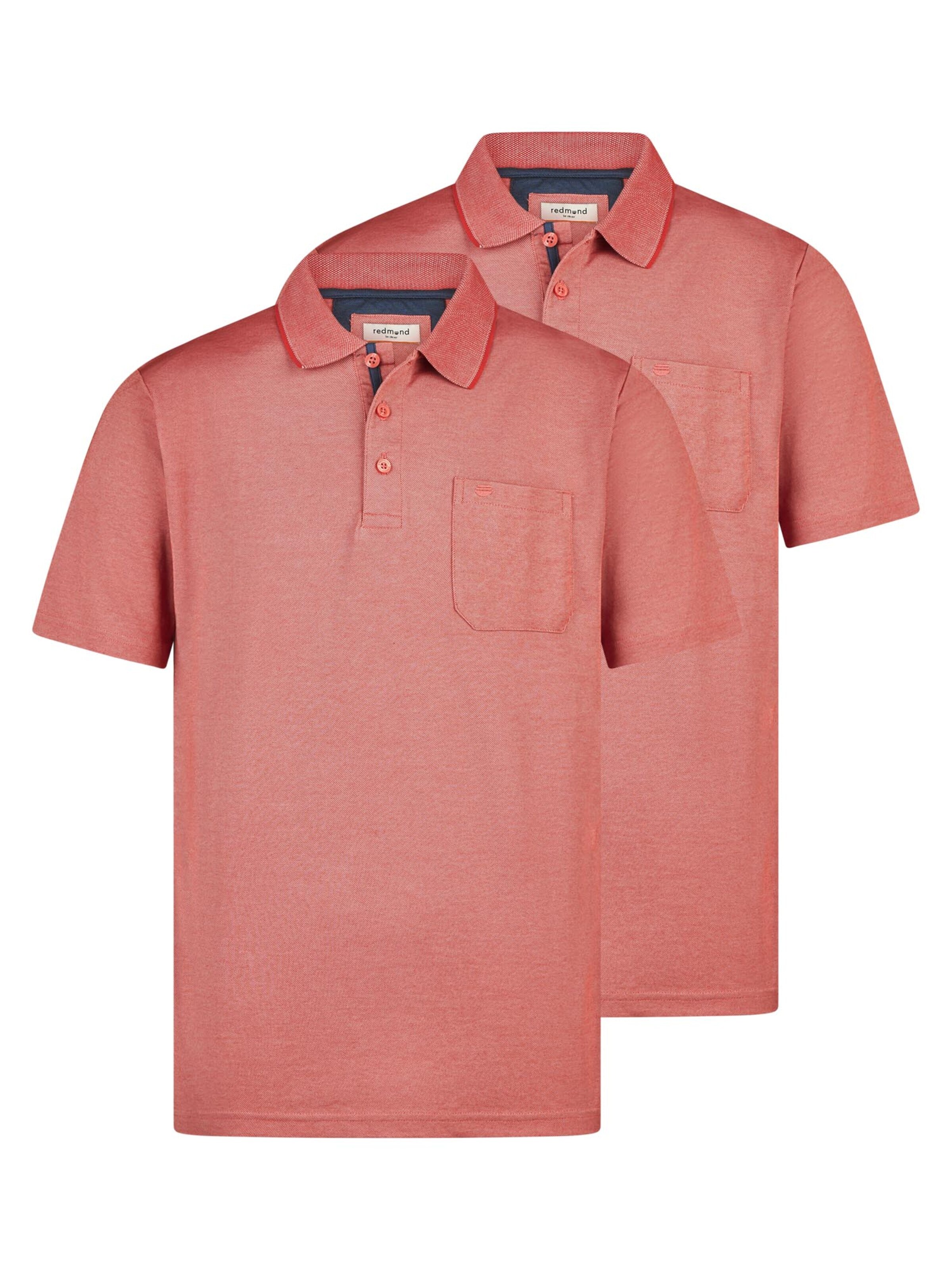redmond Shirt 'Basic'‌‌‌ in Rot: Vorderseite
