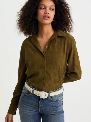 WE Fashion Blouse in Groen: voorkant