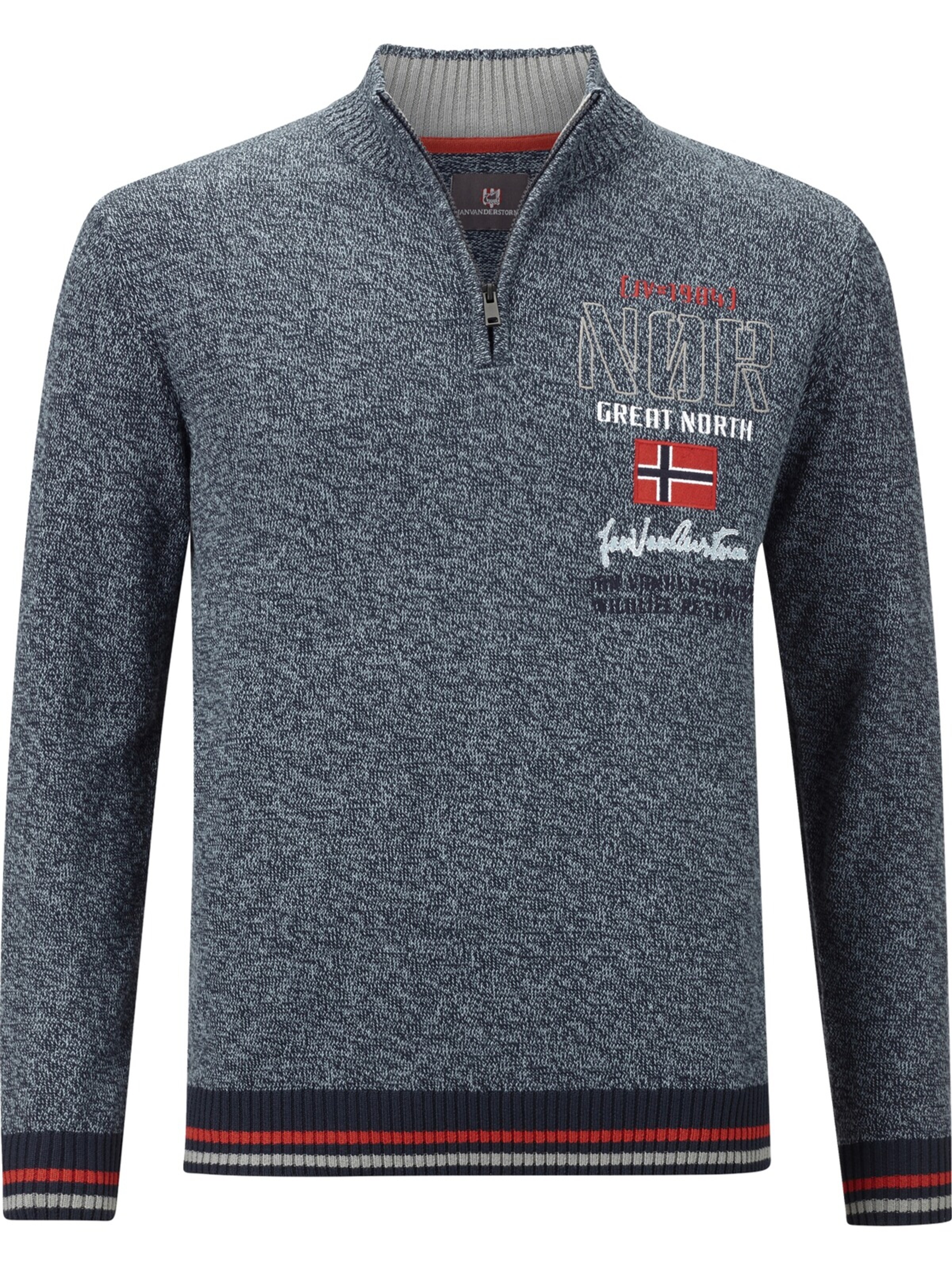 Jan Vanderstorm Pullover ' Cajetan ' in Blau: Vorderseite