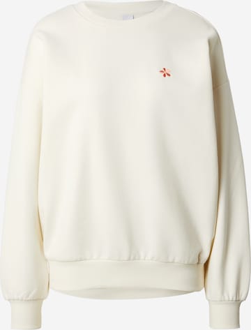 Sweat-shirt mazine en blanc : devant