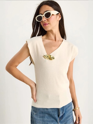 Bianco Lucci Stricktop in Beige