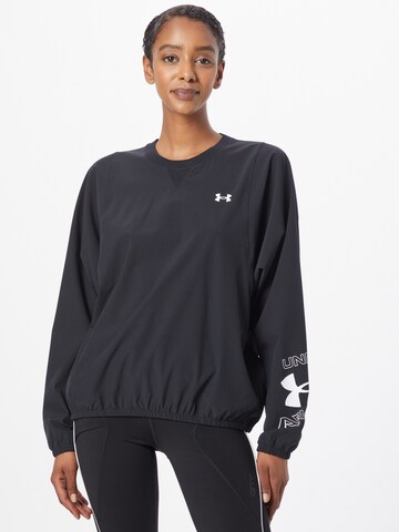 UNDER ARMOUR Αθλητική μπλούζα φούτερ σε μαύρο: μπροστά