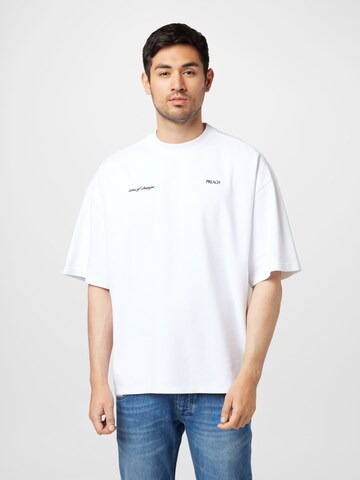 T-Shirt Preach en blanc : devant