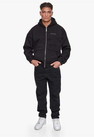 Dropsize Zip-Up Hoodie in Black