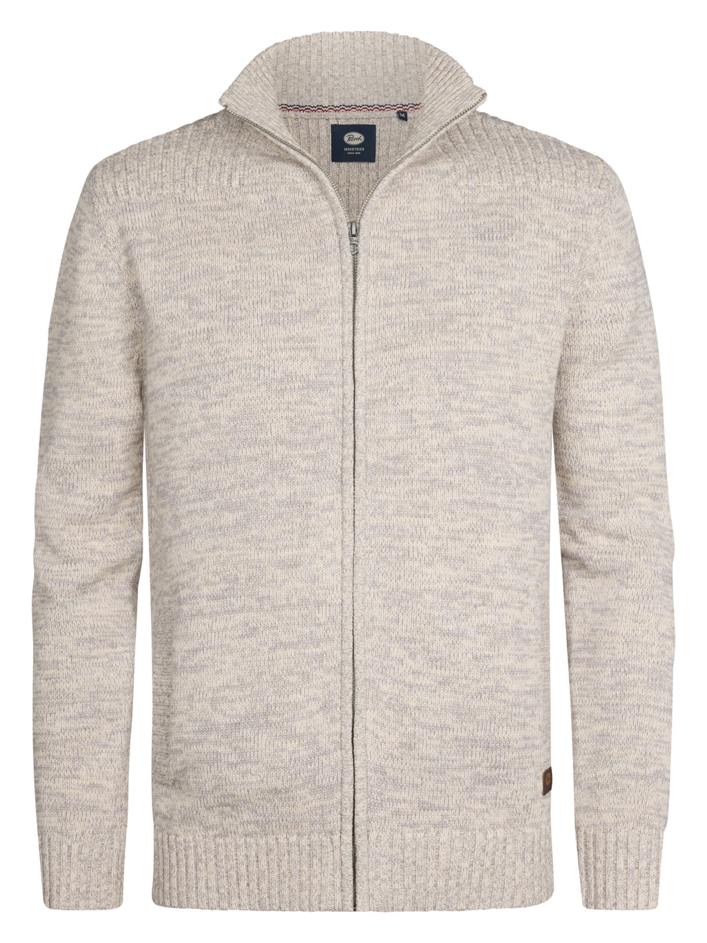 Petrol Industries Knit cardigan in Grey: front