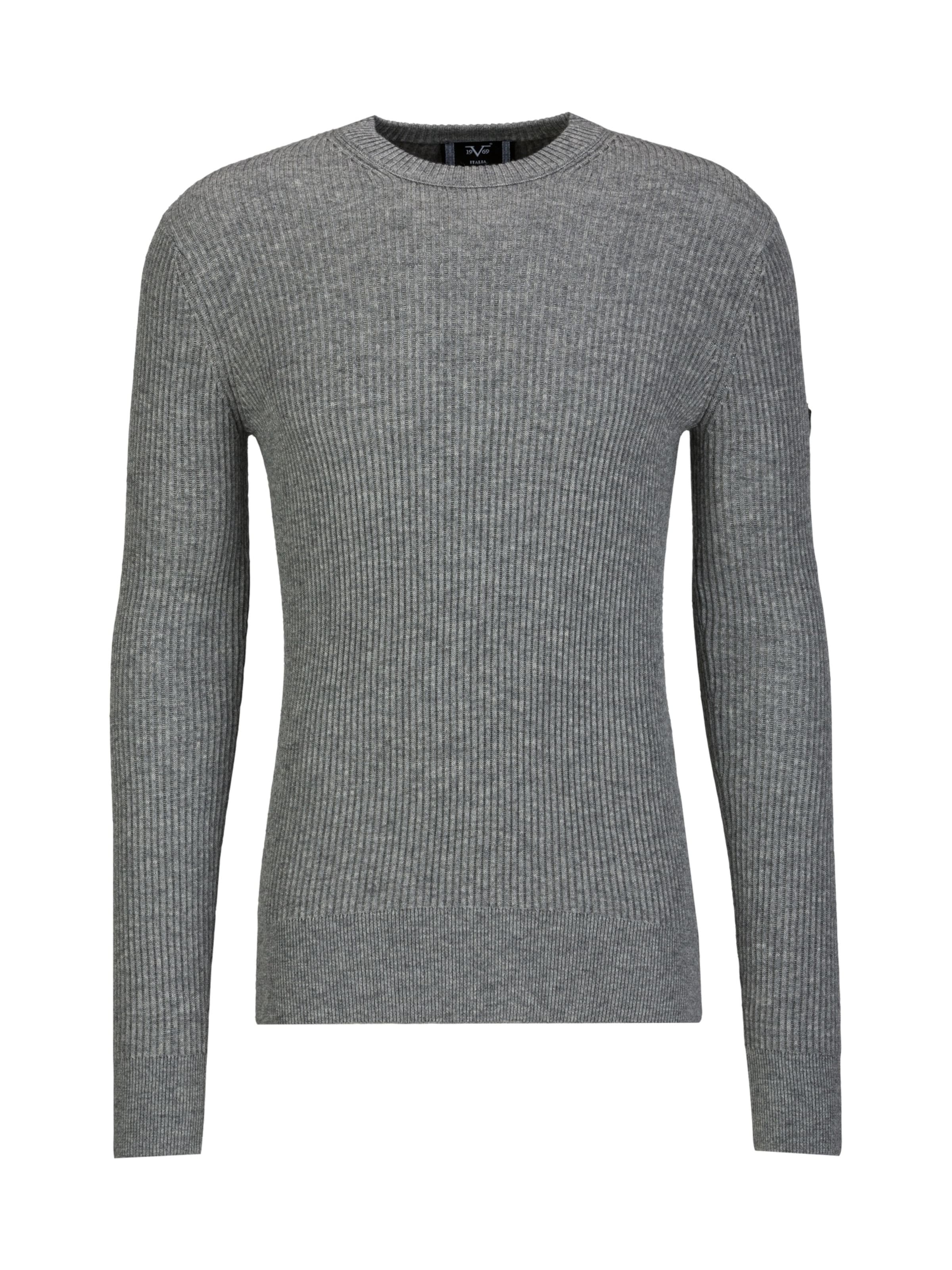 19V69 ITALIA Pullover 'Riziero' in Grau: Vorderseite