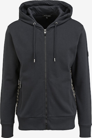 Steffen Klein Zip-Up Hoodie in Black: front