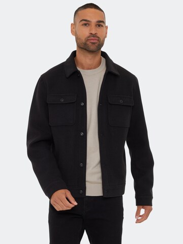 Threadbare Jacke 'Crunch' in Schwarz: Vorderseite